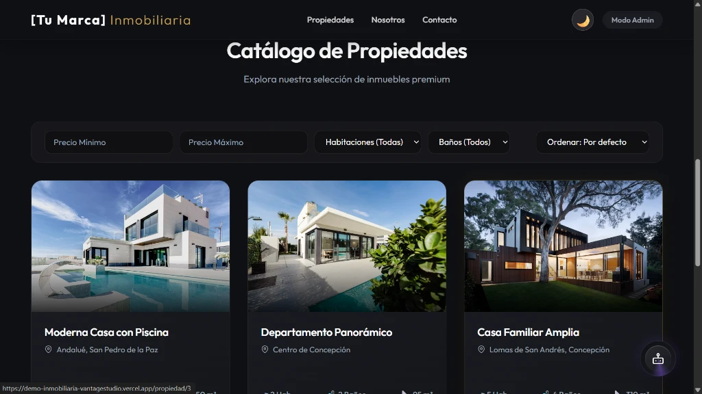 Inmobiliaria VantageStudio Demo